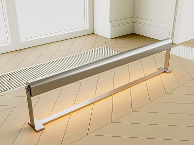 Modern Floor Lamp Interior With Sleek Metal Frame And Warm Illuminating Light 3d model
