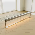 Modern Floor Lamp Interior With Sleek Metal Frame And Warm Illuminating Light