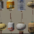 Traditional Chinese Lanterns With Various Artistic Patterns Hanging Colorfully And Decoratively
