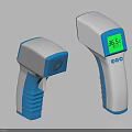 Non Contact Infrared Thermometer Medical Device With Blue And White Handheld Design And Digital