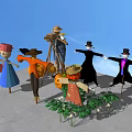 New Chinese Scarecrow Folk Scarecrow Landscape Sick Scarecrow Combination 3d model