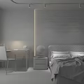 Modern background double bed combination 3d model