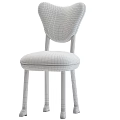 Artistic Face Pattern Backrest Fabric Upholstered Chair With Light Wooden Legs Design