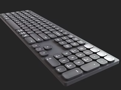 Black Computer Keyboard With Standard Key Layout And Full Size Design 3d model