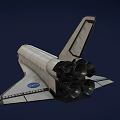 White Space Shuttle Model Display With Detailed Body And Wing Design On Gray Background
