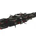 Advanced Futuristic Large Sci Fi Spaceship With Armored Structure And Illuminated Modules 3d model