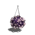 Round Shaped Hanging Planter with Purple Pink Flowers for Indoor Outdoor Decor