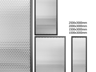 Textured Glass Hinged Door Available in 250x300mm 200x300mm 150x300mm 100x300mm Sizes 3d model