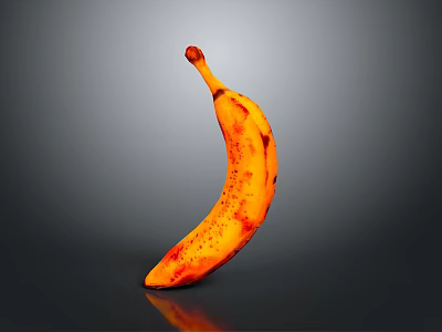 Fresh Ripe Banana With Orange Peel And Natural Spots For Daily Use 3d model