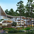 Modern Hotel Architecture 3d model