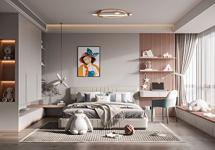 Modern Children's Room Girls Children's Room 3d model