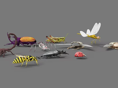 modern animal insects 3d model