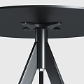Modern Black Round Top Side Table With Three Legs For Living Room Decor