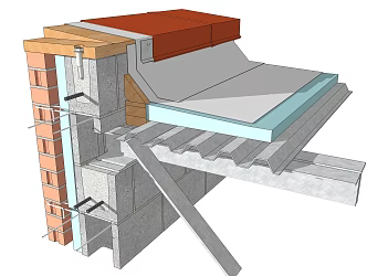 Construction Technology of Modern Component Corner 3d model