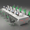 E-Sports Table Internet Cafe Table 3d model