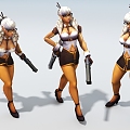 Double Gun Shooter Female Warrior Game Character Virtual Character 3d model