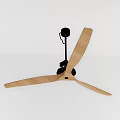 Modern Ceiling Air Conditioner Fan With Wooden Blades And Black Motor