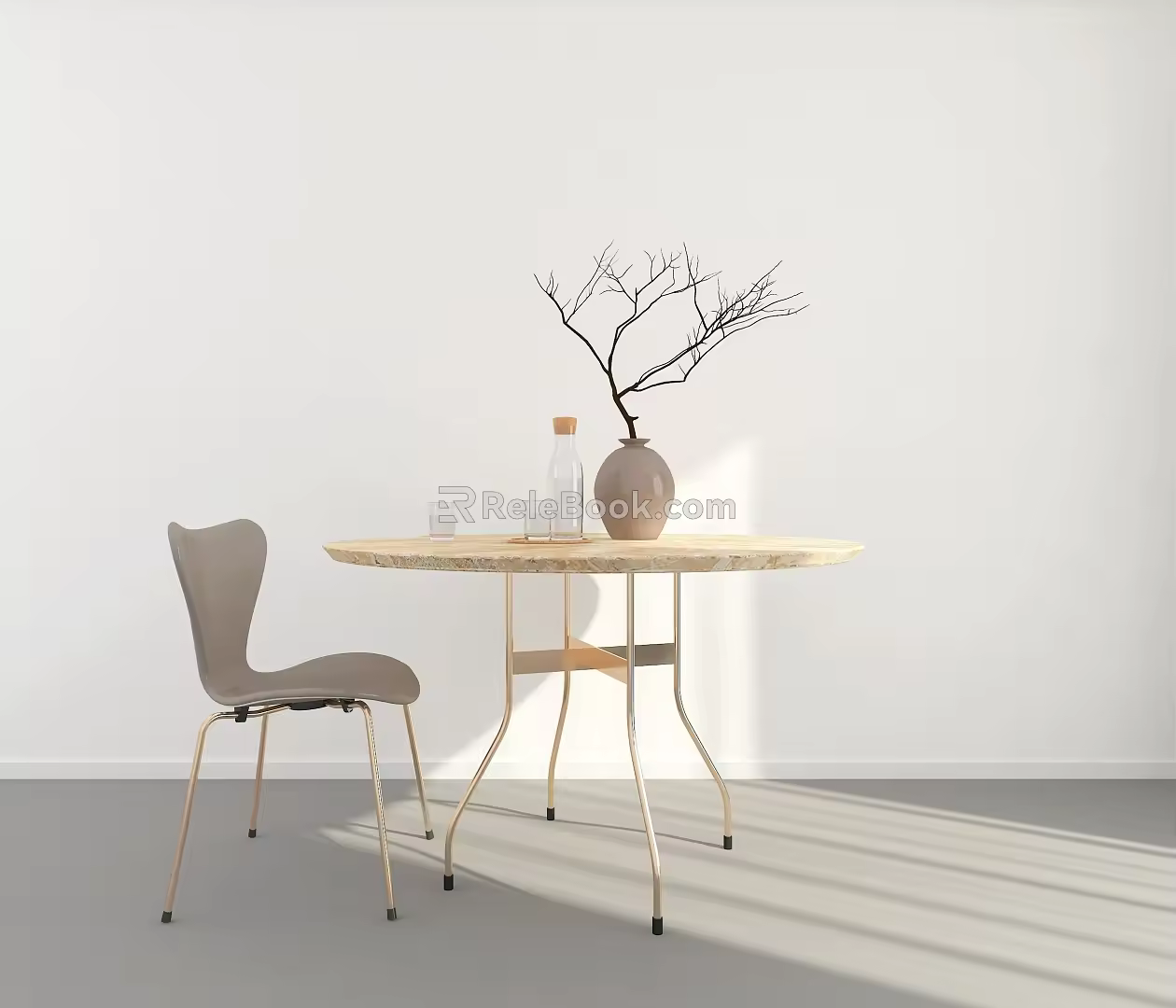 Modern Dining Table and Chair Combination Dining Table 3d model