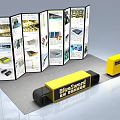 BlueSword Exhibition Display With Multiple Panels Showing Product Images And Brand Logo
