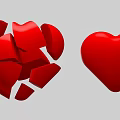Red Heart Photo Check in Spot With Broken And Whole Shapes