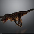 Realistic Ferocious Horned Dinosaur With Red Black Scales Open Mouth 3D Render