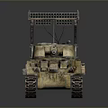 Detailed Vintage Military Tank Model With Tracks And Top Mounted Equipment