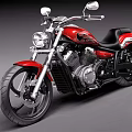 Red Cruiser Motorcycle With Black Seat And Stylish Chrome Accents Design