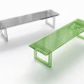 Modern Slatted Transparent Acrylic Outdoor Benches For Patio Garden And Public Leisure Spaces