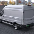 Silver Ford Cargo Van With Modern Design And Spacious Cargo Area 3d model