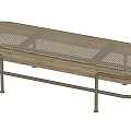 Durable Modern Oval Ottoman With Woven Surface And Curved Metal Frame Design