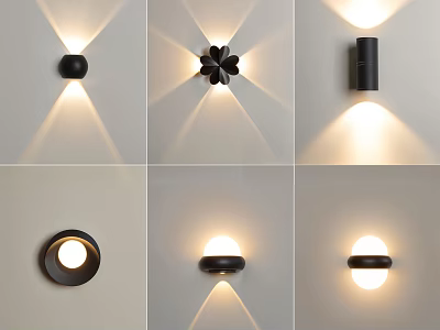 Stylish Modern Wall Sconces With Various Shapes Illuminating Walls And Creating Lighting Effects 3d model