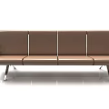 Modern Brown Leather Public Seating With Metal Legs And Multiple Seats