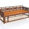 Traditional Chinese Solid Wood Luohan Bed With Elegant Hollow Carved Rails For Home Furniture