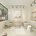 Modern Beauty Hair Salon Interior Design With Comfortable Chairs Beauty Beds And Product Shelves