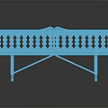 Blue Single Sofa With Carved Backrest And Slim Legs Classic Design
