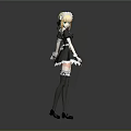 3D Render Of Maid Character With Blonde Hair Black Dress And White Apron