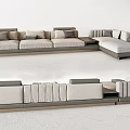 Modern Multi Person Sectional Sofa With Soft Upholstery And Comfortable Plush Cushions 3d model