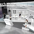 Vatech China Exhibition Booth With Modern White Design And Staff Displaying Products