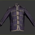 Purple Jacket With Decorative Buttons And Embroidered Cuffs For Daily Use