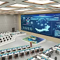 modern monitoring room 3d model