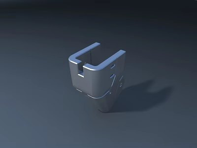 Reception Desk Metal Bracket In Silver Finish With Smooth Surface Design 3d model