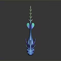Vibrant Mythical Sea Creature 3D Model With Blue Purple Shiny Scales And Spiked Tail