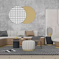 Modern sofa coffee table combination 3d model