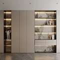 Bookcase Decorative Cabinet Locker 3d model