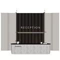 Modern Front Desk Reception Modern Front Desk Reception Fashion Front Desk Combination Table Lamp Decorative Ornaments Background Wall 3d model