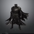 Armored Warrior 3D Model With Metal Armor And Flowing Cloak