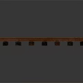Railroad Track Structure With Wooden Sleepers And Metal Rails