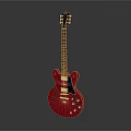 Red Electric Guitar With Glossy Body Rosewood Neck And Dual Pickups Isolated On Dark Background