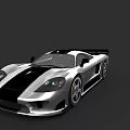 Silver High Performance Sports Car With Black Stripe And Sleek Design
