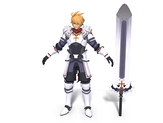 Modern Game Warrior Cartoon Characters Anime Characters 3d model